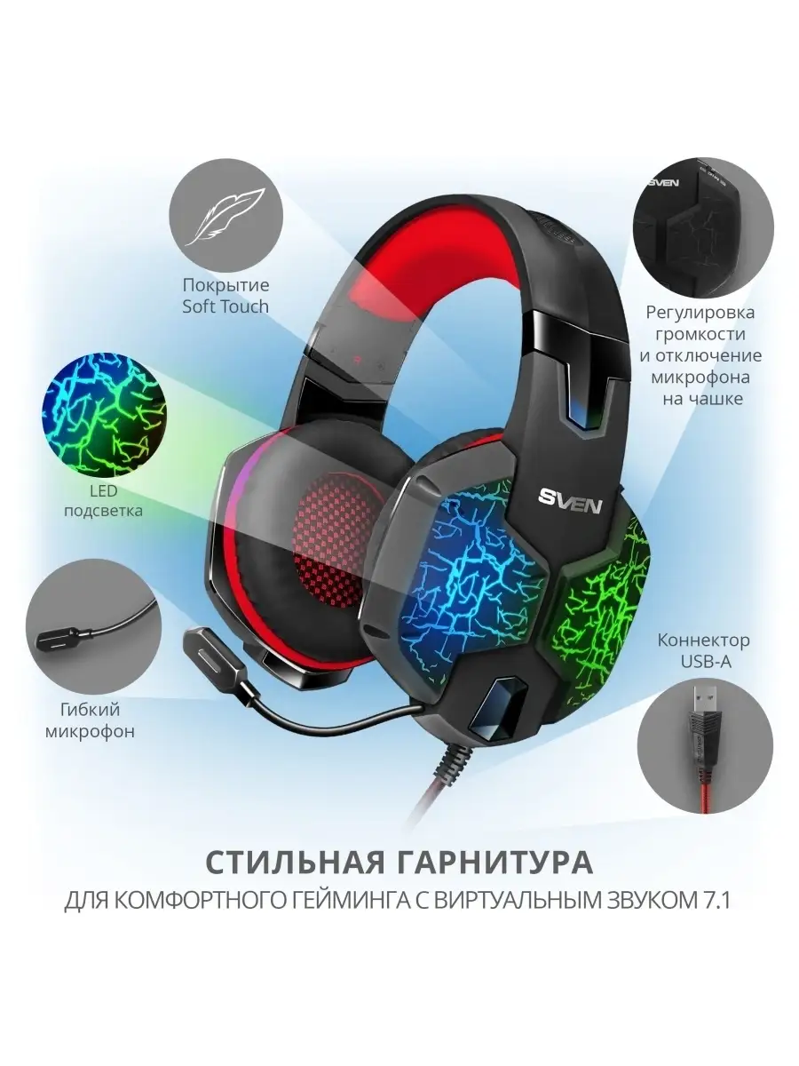 Большие проводные наушники с микрофоном для ПК AP-U988MV Sven 48839927  купить за 2 152 ₽ в интернет-магазине Wildberries