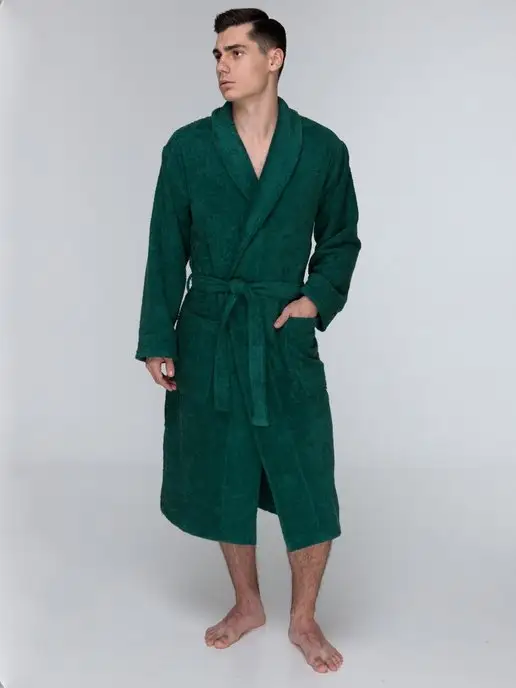 SENIY House of cotton Махровый халат, зеленый