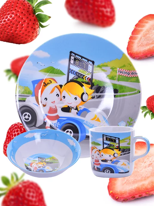 Набор детской посуды 3 предмета - фото 9