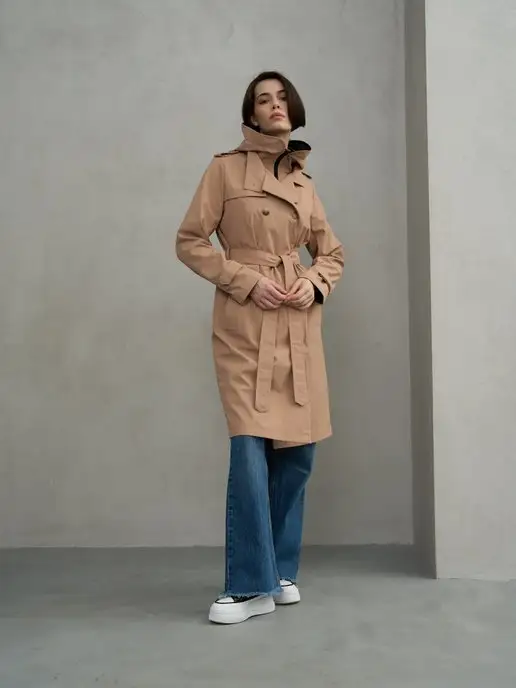 GOLD&ZISS Плащ демисезонный с капюшоном, золотой, фото 2