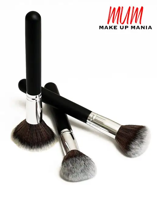 Make Up Mania Профессиональная косметическая кисть для макияжа пудры румян, черный, фото 6