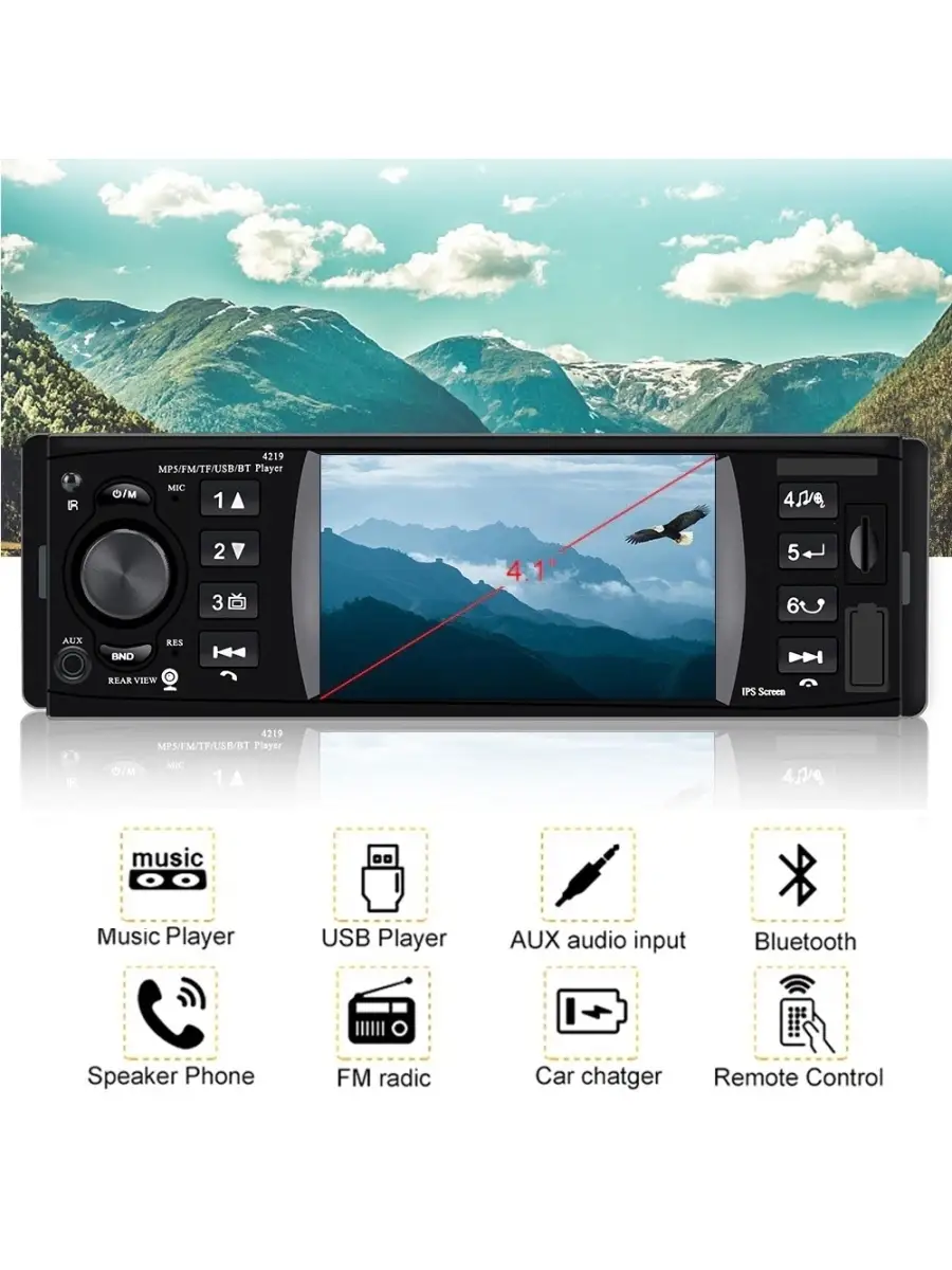 Автомагнитола 1 Din Bluetooth, MP3, GPS Магнитола для автомобиля 48938127  купить за 2 848 ₽ в интернет-магазине Wildberries