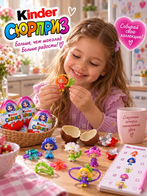 Kinder Шоколадные яйца Киндер Сюрприз Феи 36 штук, 36 шт, фото 7