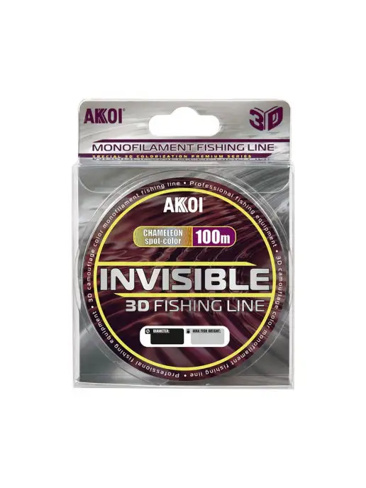 Akkoi 3D-леска INVISIBLE (100м хамелеон 0,18мм 6,34кг 1шт), 100 м, 6,34 кг, фото 3