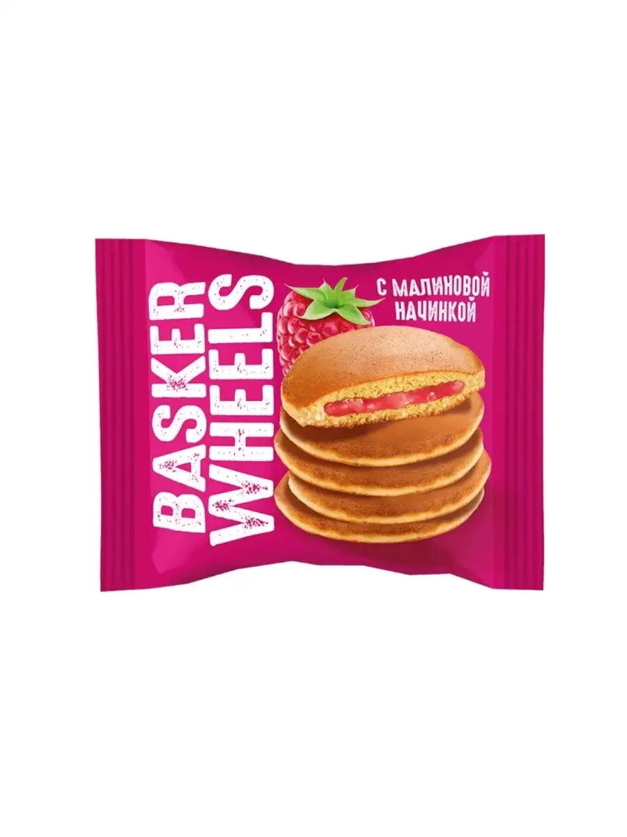 Pancake с джемом с соком малины Basker Wheels, 28 шт по 36 г KDV 48956633  купить за 627 ₽ в интернет-магазине Wildberries