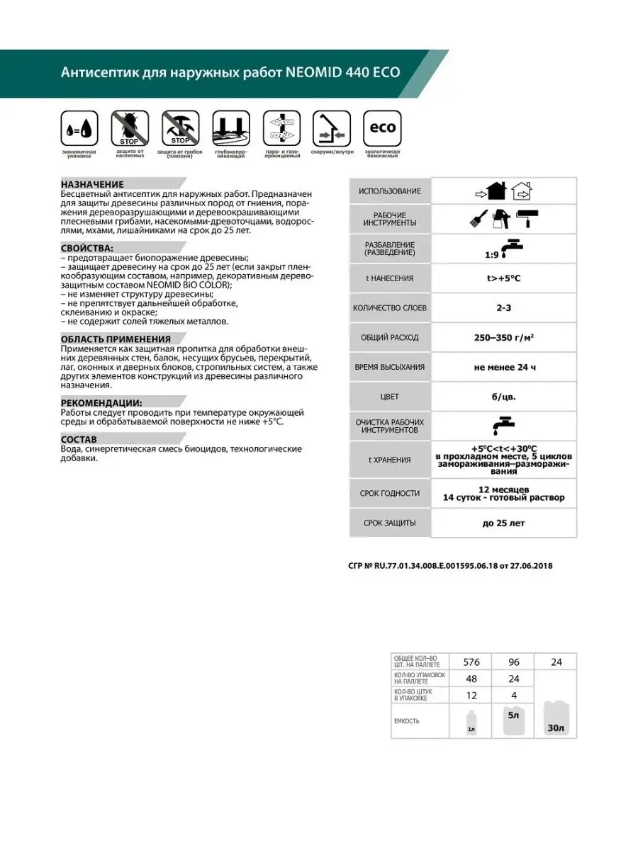 Антисептик NEOMID 440 Есо Концентрат 1:9 (5 Л.) Neomid 48956838.