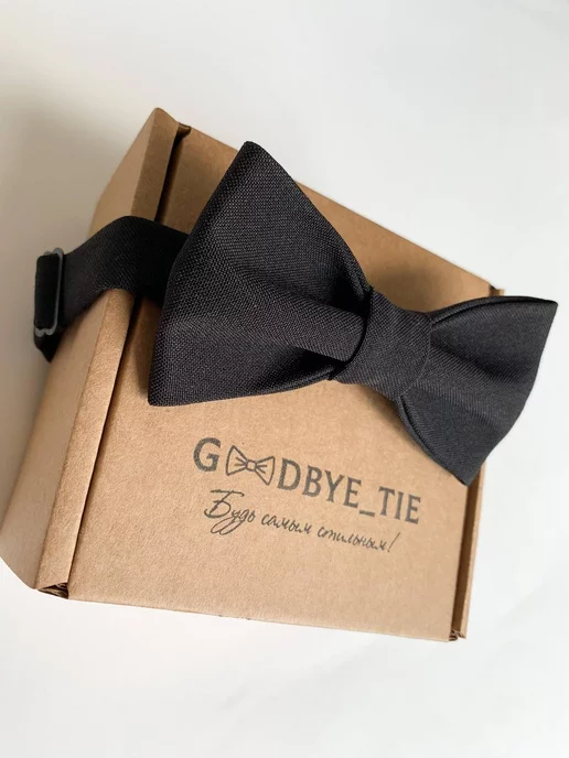 Goodbye_tie Галстук бабочка, черный, фото 5