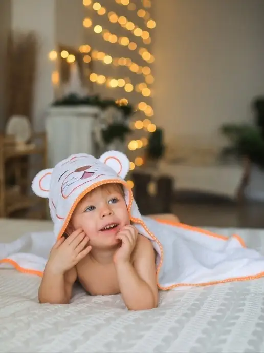 VERTA baby Полотенце детское с капюшоном для новорождённого, белый, фото 6