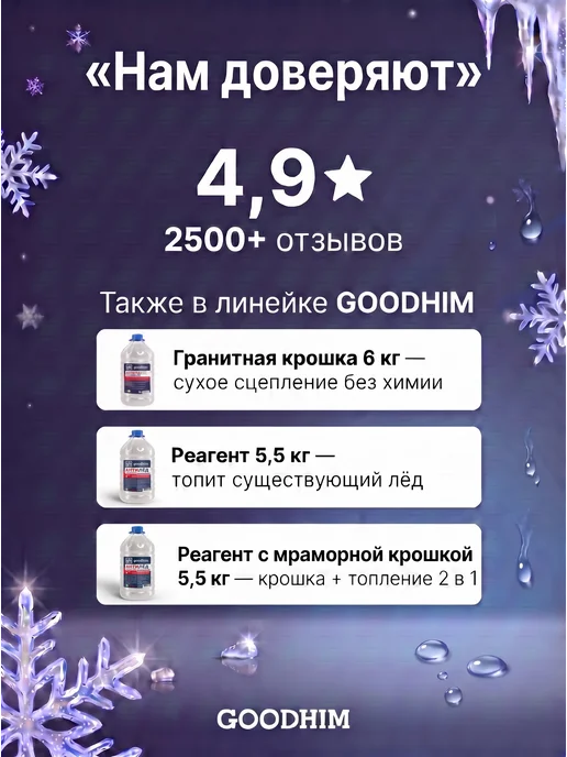 GOODHIM Реагент противогололедный жидкий, 10л антилед, 10 л, фото 6