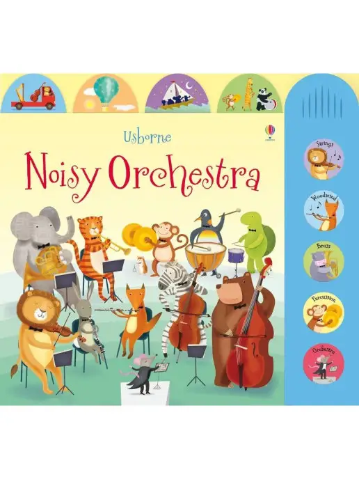 Usborne Noisy Orchestra звуки оркестра музыкальных инструментов