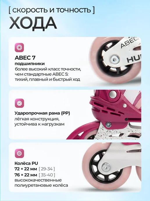 Hudora Ролики раздвижные inline Skates Comfort, розовый, фото 5