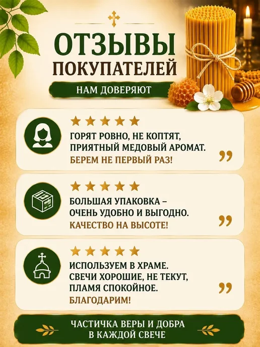 Благосодействие Свечи церковные восковые №40 1 кг, 1 кг, №40, фото 5
