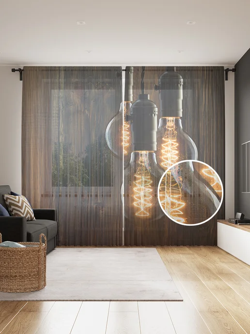 JoyArty Тюль сетка в комнату фототюль "Винтажный лофт" 290х265, 290x265