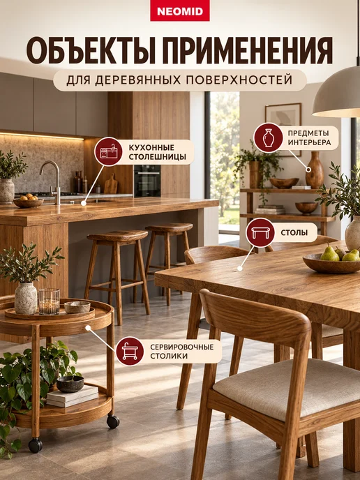 Neomid Масло для столешниц Неомид, водоотталкивающее 0,4 л, 400 мл, фото 3