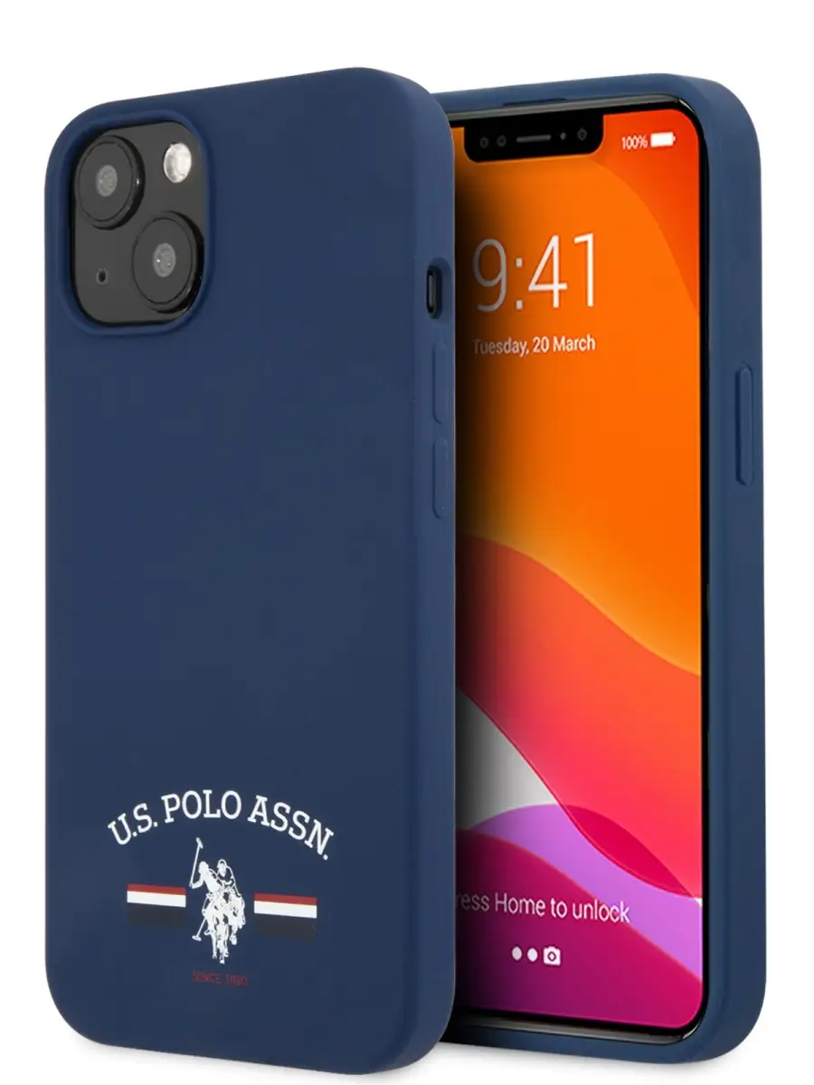 Чехол для iPhone 13 Liquid silicone Flag logo Hard Navy U.S. Polo Assn.  49321946 купить в интернет-магазине Wildberries