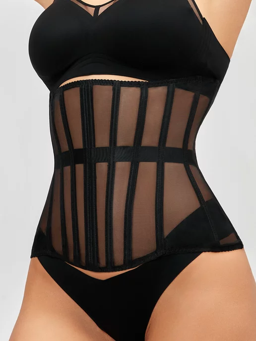 WAISTSECRETS Корсет для талии прозрачный утягивающий на шнуровке, прозрачный, фото 5