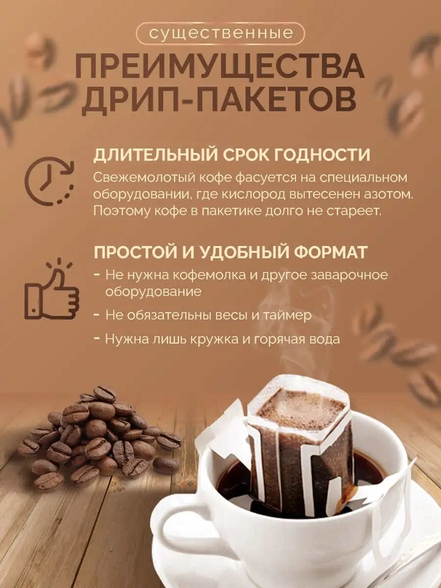 Кофе молотый в дрип-пакетах Бразилия Моджиана набор 10 шт TERRA COFFEE  49395225 купить в интернет-магазине Wildberries