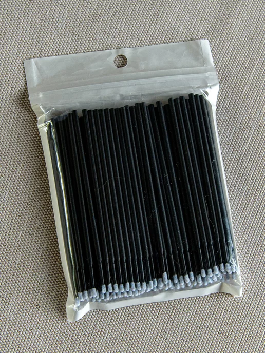BLACK_BAG Микробраши для ресниц и маникюра бровей 100шт, 100 шт, фото 7
