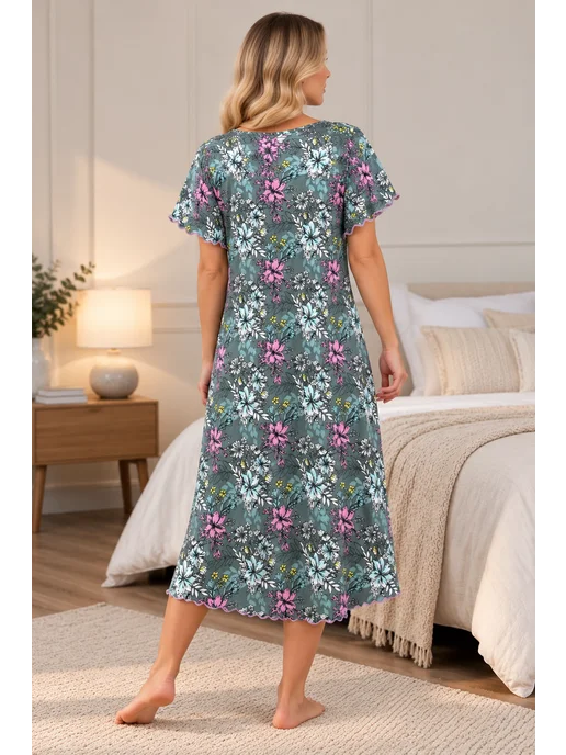 ROYAL TEXTIL Ночная сорочка большие размеры, серый, фото 4