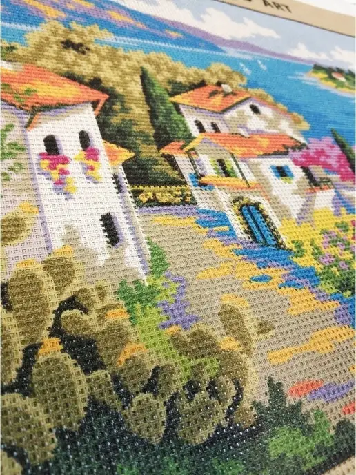 Collection D'Art Рисунок на канве Город у моря 40х30см, 40x30 см, фото 3