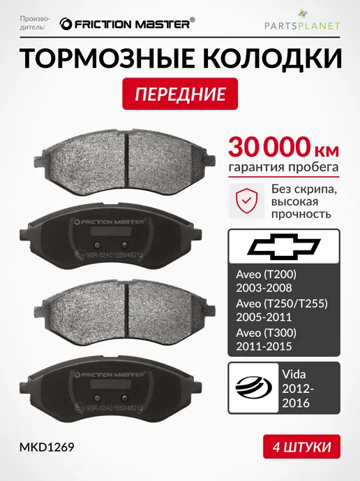 FRICTION MASTER Тормозные колодки передние на Шевроле Авео, Калос, Спарк, вариант