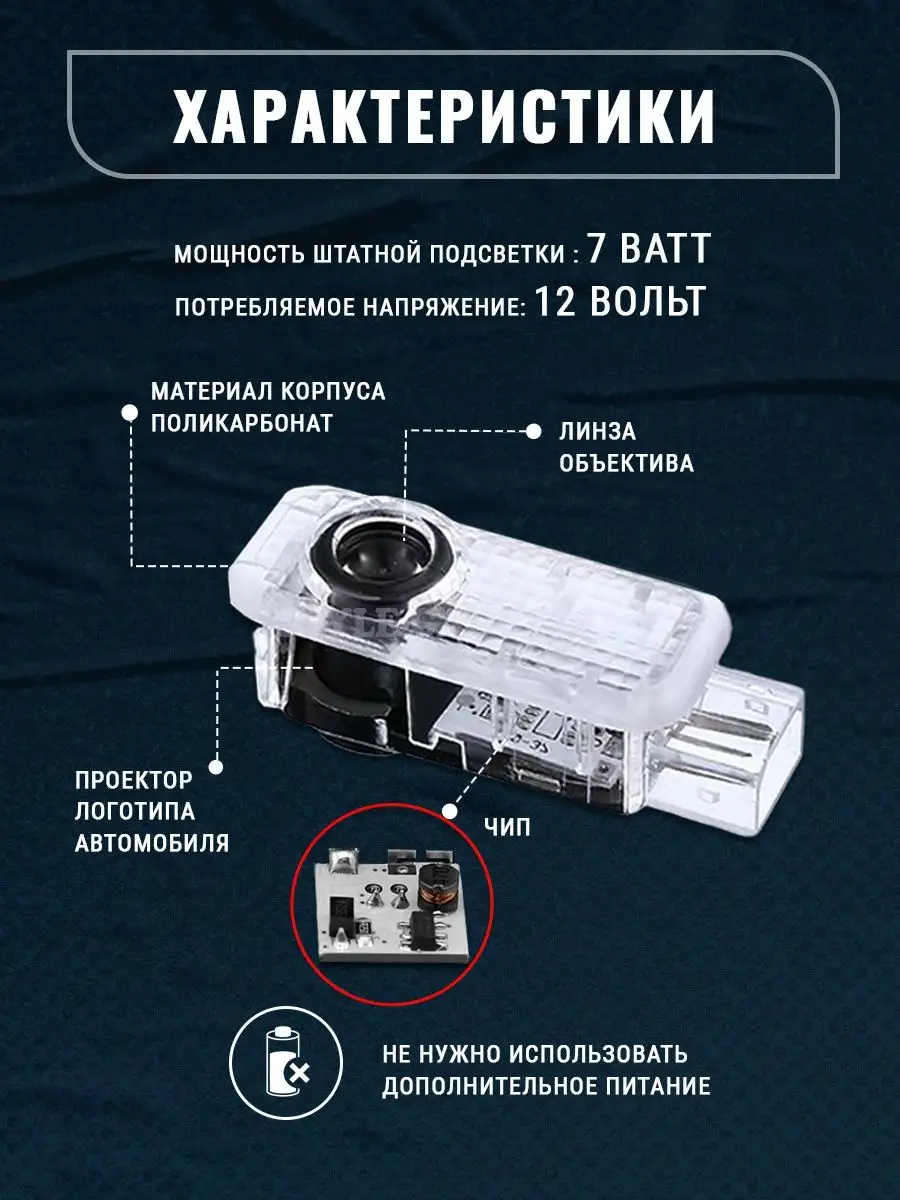 Подсветка в штатное место Проекция с логотипом Мерседес -2шт style-gadgets  49623082 купить за 761 ₽ в интернет-магазине Wildberries