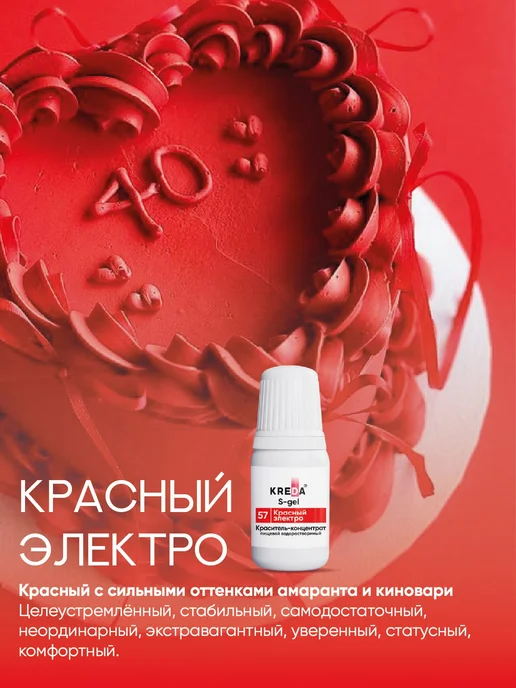 Kreda Набор ярких пищевых красителей для торта и крема, вариант, фото 4