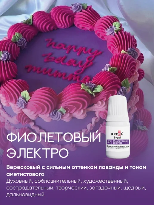 Kreda Набор ярких пищевых красителей для торта и крема, вариант, фото 7