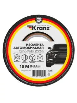 Изолента флисовая автомобильная 25x0.3мм 15м черная Kranz 49688234 купить за 211 ₽ в интернет-магазине Wildberries