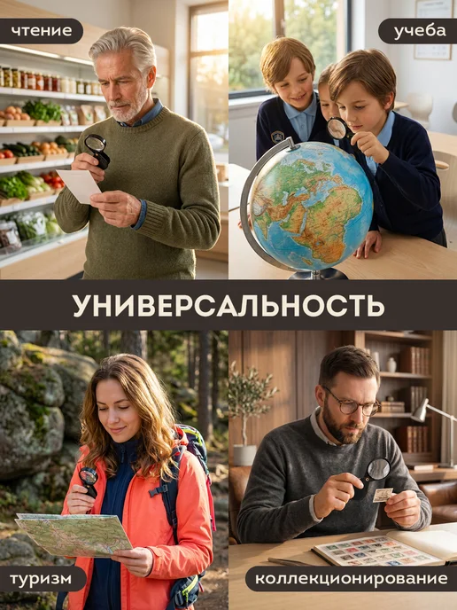 OfficeSpace Лупа увеличительное стекло ручная, Складная, фото 4