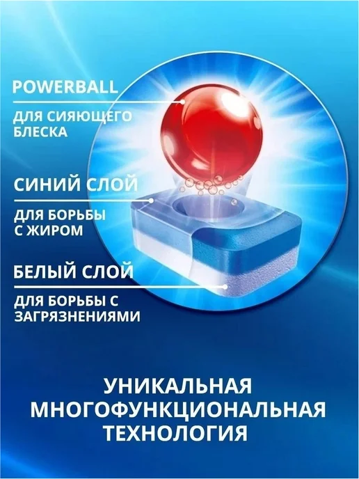 Finish Таблетки для посудомоечной машины Power 100 капсул, посудомоечной машины 100 капсул, фото 6