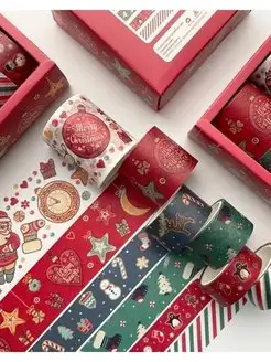 Новогодняя клейкая лента для скрапбукинга washi tape Whyme 49749794 купить за 339 ₽ в интернет-магазине Wildberries