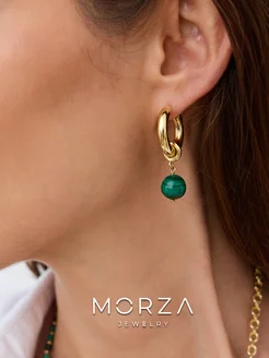 Комплект съемных подвесок из малахита для сережек Morza Jewelry 49792563 купить за 1 488 ₽ в интернет-магазине Wildberries