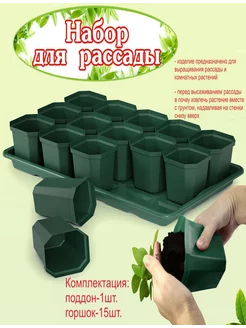 Горшки для рассады 15 стаканов 300мл. и поддон SABURG 49823047 купить за 450 ₽ в интернет-магазине Wildberries