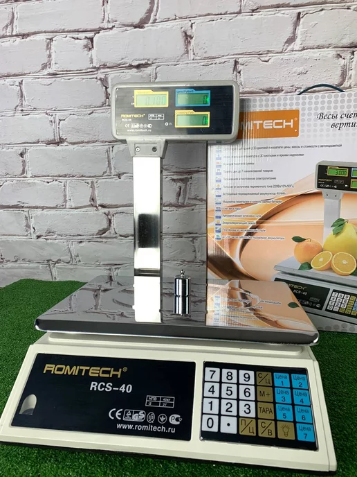 Romitech RCS 40 для магазина фасовочные настольные Весы торговые со стойкой до 40 кг сертифицированные, 40 кг, фото 4