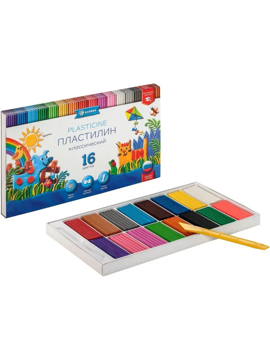 Пластилин классический 16 цветов