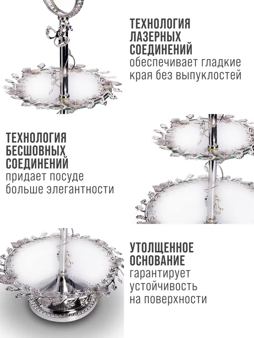 Конфетница этажерка фруктовница 2-а яруса - фото 3