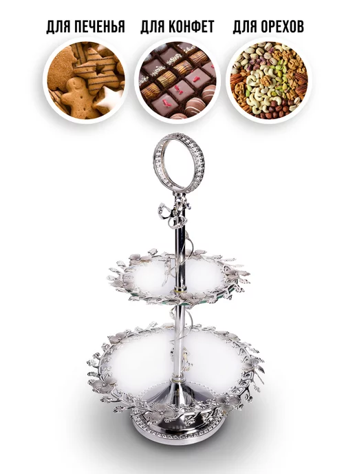 Конфетница этажерка фруктовница 2-а яруса - фото 9