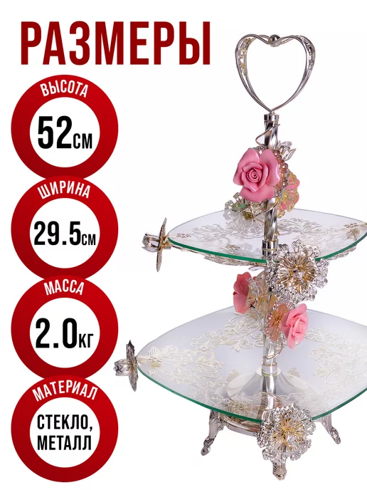 Конфетница 2 яруса - фото 3