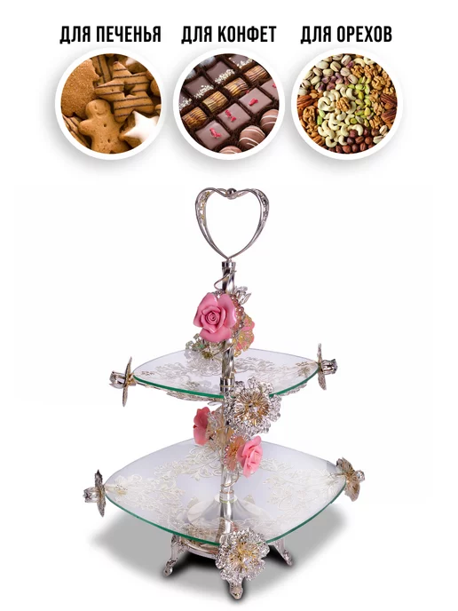 Конфетница 2 яруса - фото 8