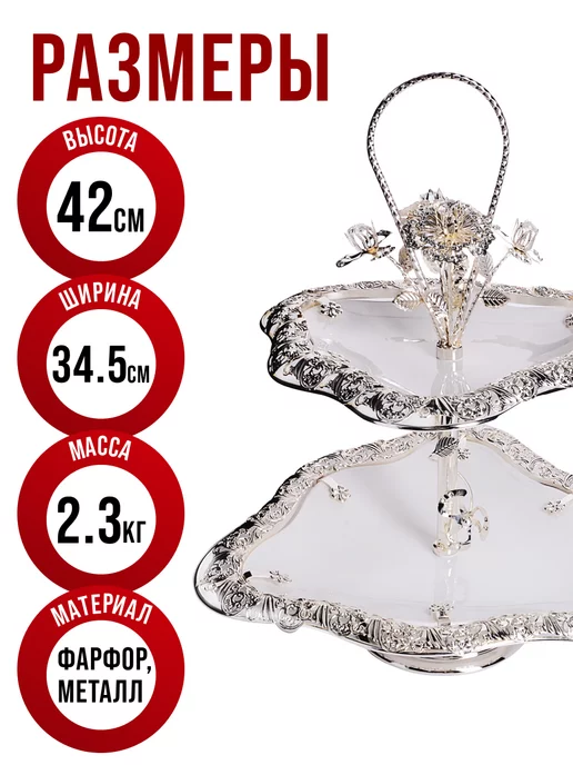 Конфетница фруктовница этажерка 2-х яр. - фото 4