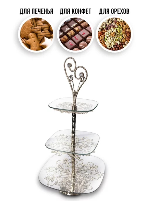 Конфетница фруктовница 3-х ярусная - фото 9