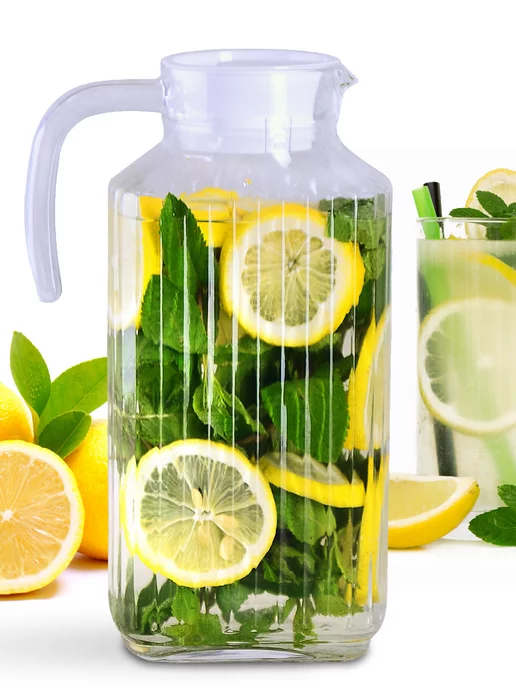 Кувшин для воды стеклянный с крышкой 1800 мл - фото 15