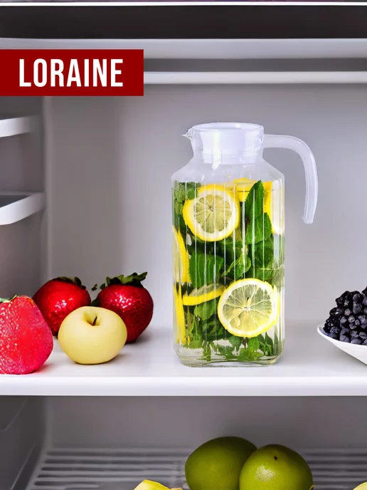 Кувшин для воды стеклянный с крышкой 1800 мл - фото 17