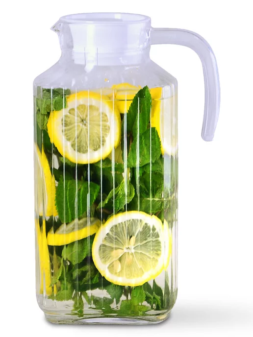 Кувшин для воды стеклянный с крышкой 1800 мл - фото 2