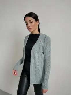 Кардиган жакет ажурный вязаный оверсайз Albina.Fashion 49892895 купить за 622 ₽ в интернет-магазине Wildberries