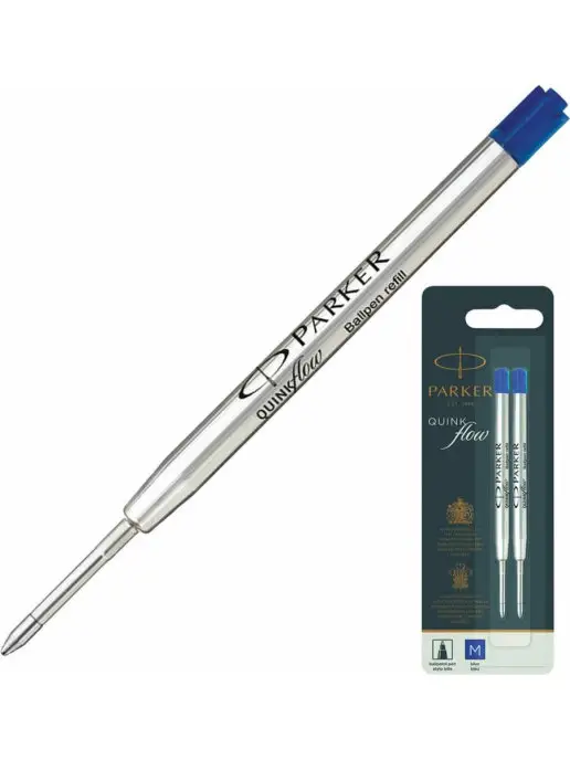 PARKER Стержень шариковый для ручки Паркер Quinkflow (M), синий, 2 шт, фото 2