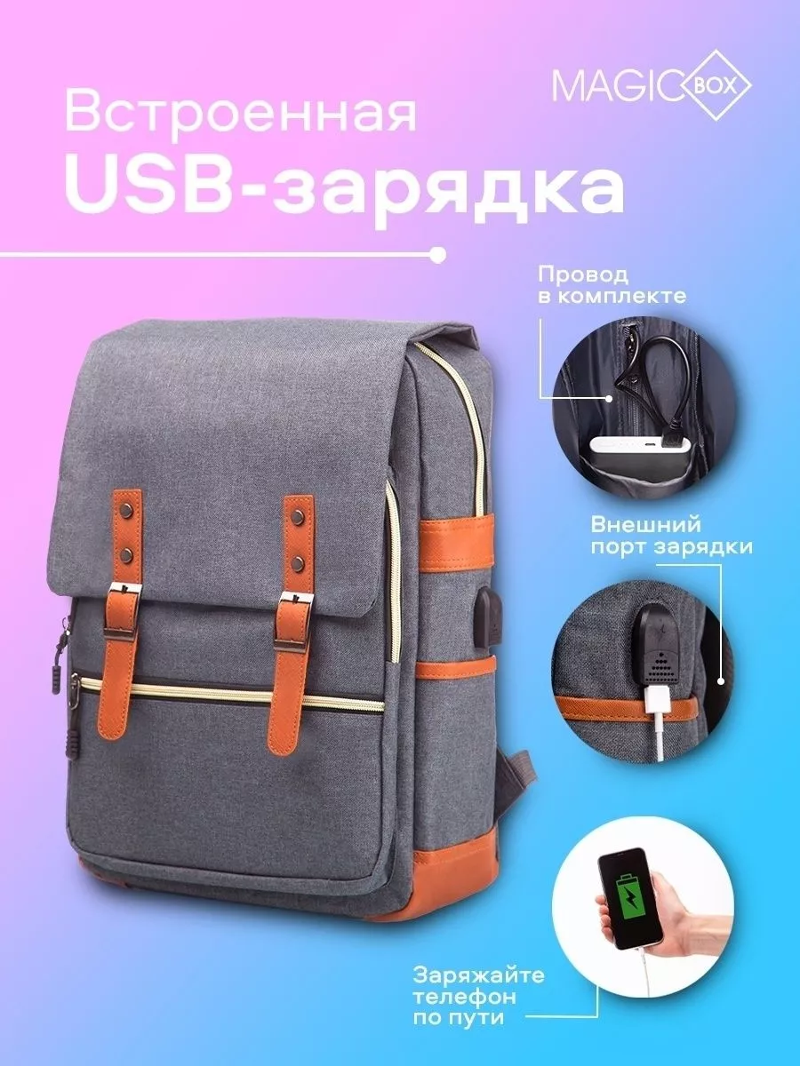 Рюкзак городской с USB универсальный magicbox 50009218 купить за 1 093 ₽ в  интернет-магазине Wildberries