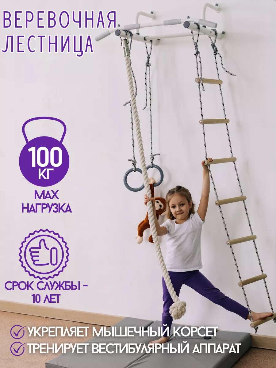 Турник настенный 3 в 1 шведская стенка для дома Rokids 50010951 купить за 3  859 ₽ в интернет-магазине Wildberries