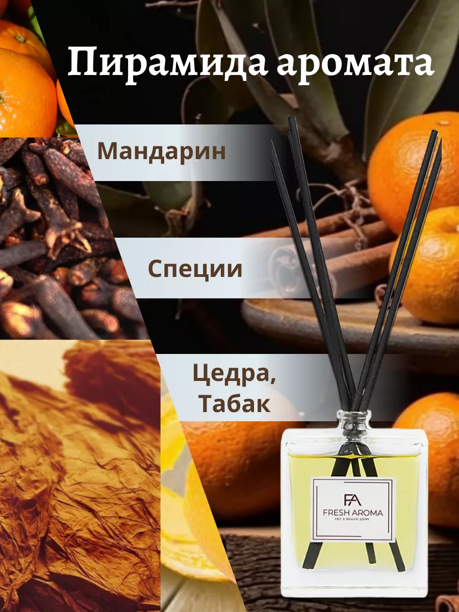 Освежитель с палочками Пряный мандарин 50 мл Fresh Aroma 50013890 купить за  517 ₽ в интернет-магазине Wildberries